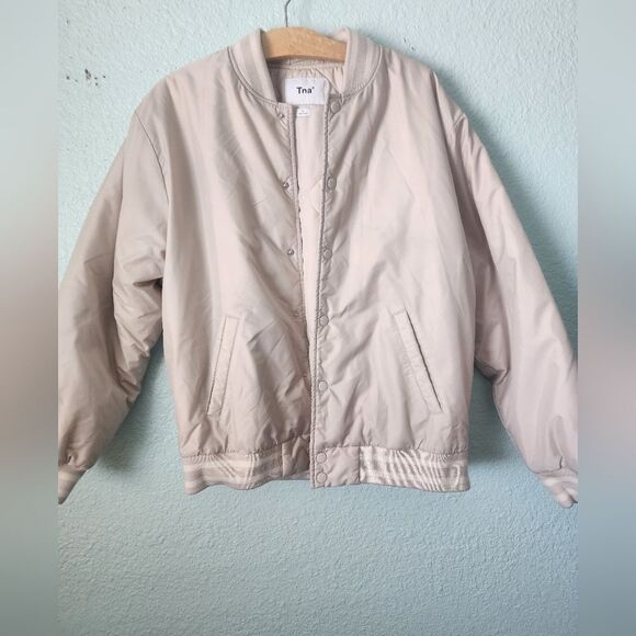 TNA Aritzia Women's Cream Bomber Jacket - Picture 6 of 14
